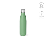 Borraccia in acciaio inox riciclato con tappo anti goccia da 500ml color verde pastello