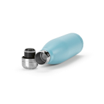 Borraccia in acciaio inox riciclato con tappo anti goccia da 500ml color azzurro terza vista