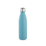 Borraccia in acciaio inox riciclato con tappo anti goccia da 500ml color azzurro vista frontale