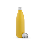 Borraccia in acciaio inox riciclato con tappo anti goccia da 500ml color giallo scuro seconda vista
