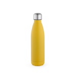 Borraccia in acciaio inox riciclato con tappo anti goccia da 500ml color giallo scuro vista frontale