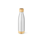 Borraccia in acciaio riciclato a doppia parete con tappo in bambù 500ml color argento