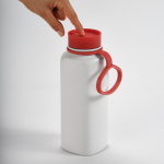 Borraccia in acciaio inox riciclato con tappo a pulsante 360° 750 ml color rosso quarta vista