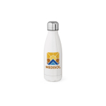 Borraccia bianca in acciaio inox riciclato con tappo anti goccia 400ml color bianco seconda vista