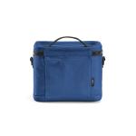 Borsa frigo isolante in plastica riciclata con ampia apertura 10L color blu vista posteriore