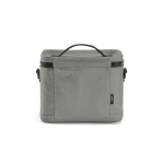 Borsa frigo isolante in plastica riciclata con ampia apertura 10L color grigio vista posteriore
