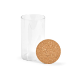 Barattolo per alimenti in vetro borosilicato con coperchio in sughero 1L color trasparente seconda vista