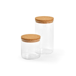 Barattolo per alimenti in vetro borosilicato con coperchio in sughero 1L color trasparente terza vista