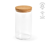Barattolo per alimenti in vetro borosilicato con coperchio in sughero 1L color trasparente