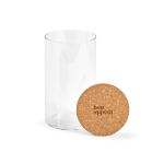 Barattolo per alimenti in vetro borosilicato con coperchio in sughero 1L color trasparente