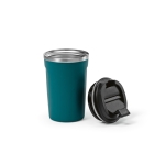 Bicchiere termico sostenibile in acciaio inossidabile riciclato 400 ml color blu petrolio seconda vista