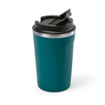 Bicchiere termico sostenibile in acciaio inossidabile riciclato 400 ml color blu petrolio terza vista