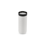Tazza da viaggio a doppia parete in acciaio inossidabile riciclato 340ml color bianco seconda vista