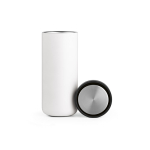 Tazza da viaggio a doppia parete in acciaio inossidabile riciclato 340ml color bianco terza vista
