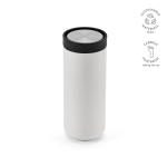 Tazza da viaggio a doppia parete in acciaio inossidabile riciclato 340ml color bianco