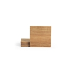 Set di 4 sottobicchieri sostenibili realizzati in legno di acacia color naturale vista frontale