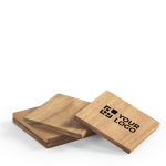 Set di 4 sottobicchieri sostenibili realizzati in legno di acacia vista principale