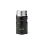 Barattolo per alimenti in acciaio riciclato con cucchiaio pieghevole 740ml color nero