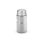 Barattolo per alimenti in acciaio riciclato con cucchiaio pieghevole 740ml color argento vista posteriore