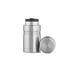 Barattolo per alimenti in acciaio riciclato con cucchiaio pieghevole 740ml color argento vista frontale