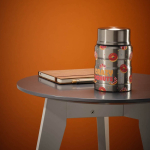 Barattolo per alimenti in acciaio riciclato a doppia parete 500ml color argento vista ambiente