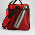 Borsa sportiva impermeabile in plastica ecologica con tasca nascosta 50L color rosso terza vista dettaglio