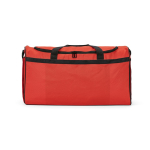 Borsa sportiva impermeabile in plastica ecologica con tasca nascosta 50L color rosso vista frontale