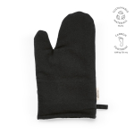 Guanto da cucina con pollice separato in cotone riciclato 220 g/m² color nero
