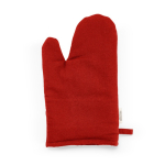 Guanto da cucina con pollice separato in cotone riciclato 220 g/m² color rosso vista frontale