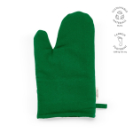 Guanto da cucina con pollice separato in cotone riciclato 220 g/m² color verde