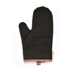 Robusto guanto da cucina in cotone ecologico con pollice separato 280 g/m2 color nero vista frontale