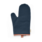 Robusto guanto da cucina in cotone ecologico con pollice separato 280 g/m2 color blu mare vista frontale