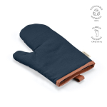 Robusto guanto da cucina in cotone ecologico con pollice separato 280 g/m2 color blu mare