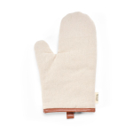 Robusto guanto da cucina in cotone ecologico con pollice separato 280 g/m2 color naturale vista frontale