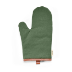 Robusto guanto da cucina in cotone ecologico con pollice separato 280 g/m2 color verde militare vista frontale