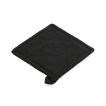 Presina da cucina in cotone riciclato con laccetto per appenderla 180 g/m² color nero