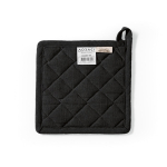Presina da cucina in cotone riciclato con laccetto per appenderla 180 g/m² color nero vista posteriore
