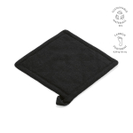 Presina da cucina in cotone riciclato con laccetto per appenderla 180 g/m² color nero