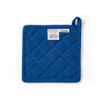 Presina da cucina in cotone riciclato con laccetto per appenderla 180 g/m² color blu vista posteriore