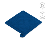 Presina da cucina in cotone riciclato con laccetto per appenderla 180 g/m² color blu