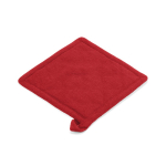 Presina da cucina in cotone riciclato con laccetto per appenderla 180 g/m² color rosso