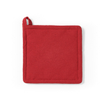 Presina da cucina in cotone riciclato con laccetto per appenderla 180 g/m² color rosso vista frontale
