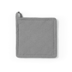 Presina da cucina in cotone riciclato con laccetto per appenderla 180 g/m² color grigio vista frontale