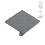 Presina da cucina in cotone riciclato con laccetto per appenderla 180 g/m² color grigio