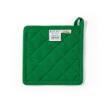 Presina da cucina in cotone riciclato con laccetto per appenderla 180 g/m² color verde vista posteriore
