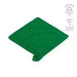 Presina da cucina in cotone riciclato con laccetto per appenderla 180 g/m² color verde
