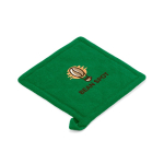 Presina da cucina in cotone riciclato con laccetto per appenderla 180 g/m² color verde