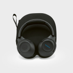Cuffie wireless con cancellazione attiva del rumore e microfono con IA color grigio scuro terza vista