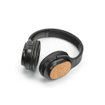 Cuffie wireless con parte in sughero e ampia portata di 10m color nero terza vista