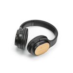 Cuffie wireless in bambù, ricarica USB-C e batteria da 8H color nero terza vista